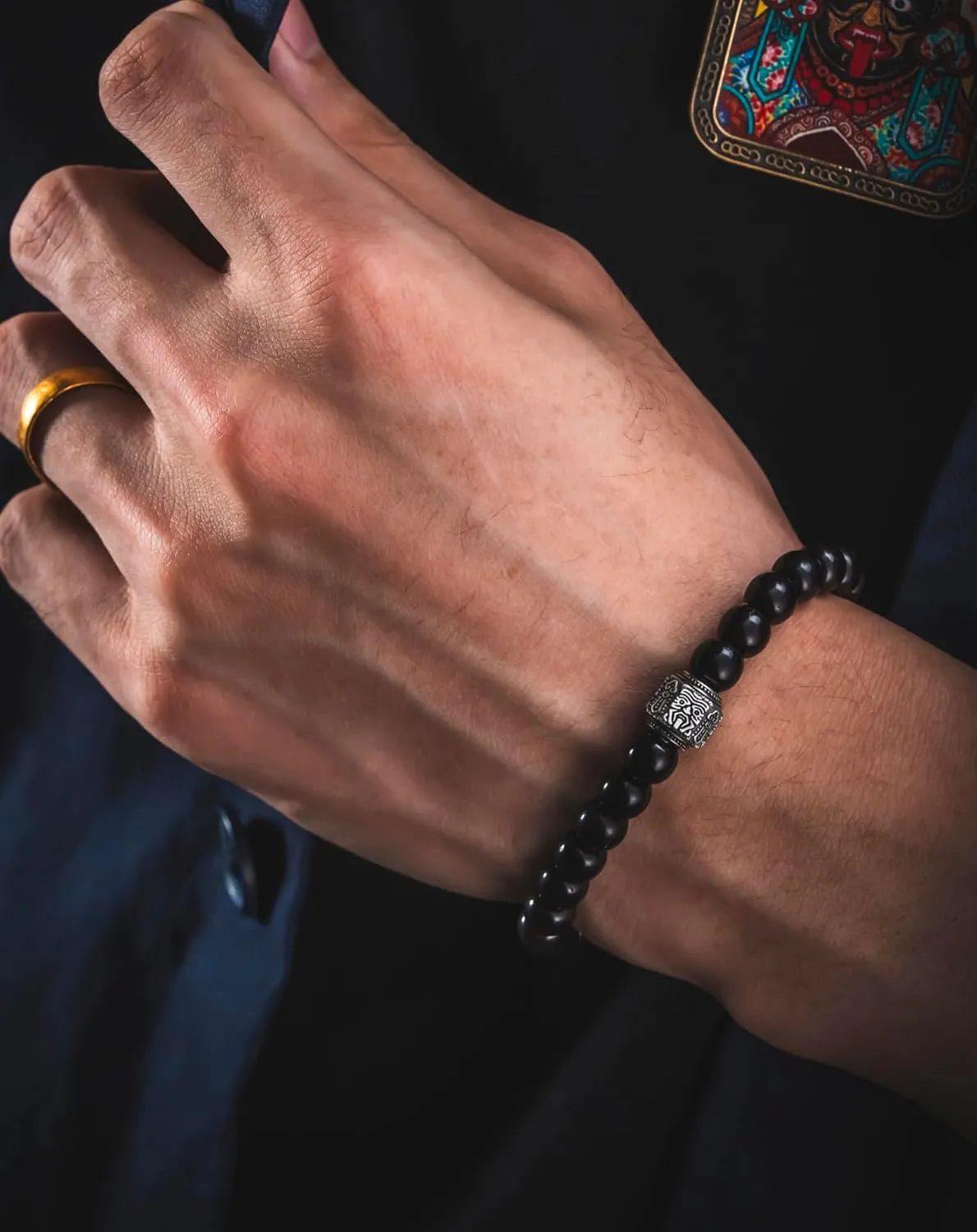 COPPERTIST.WU Animal Bead Bracelet Taoist Buddha Bangle Ball Beaded Bracelets Handmade Jewelry Gift for Men Women