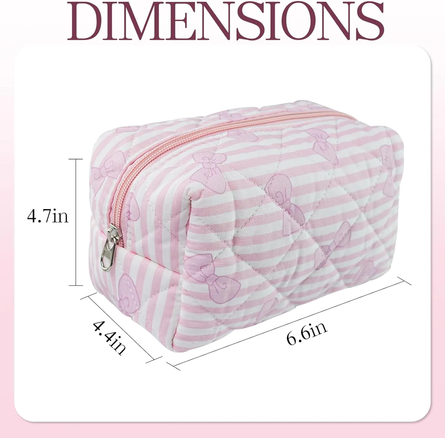Cotton Quilted Makeup Bag Cute Floral Make up Bag Puffy Coquette Makeup pouch Aesthetic Cute Travel Toiletry Bag for Women Girls