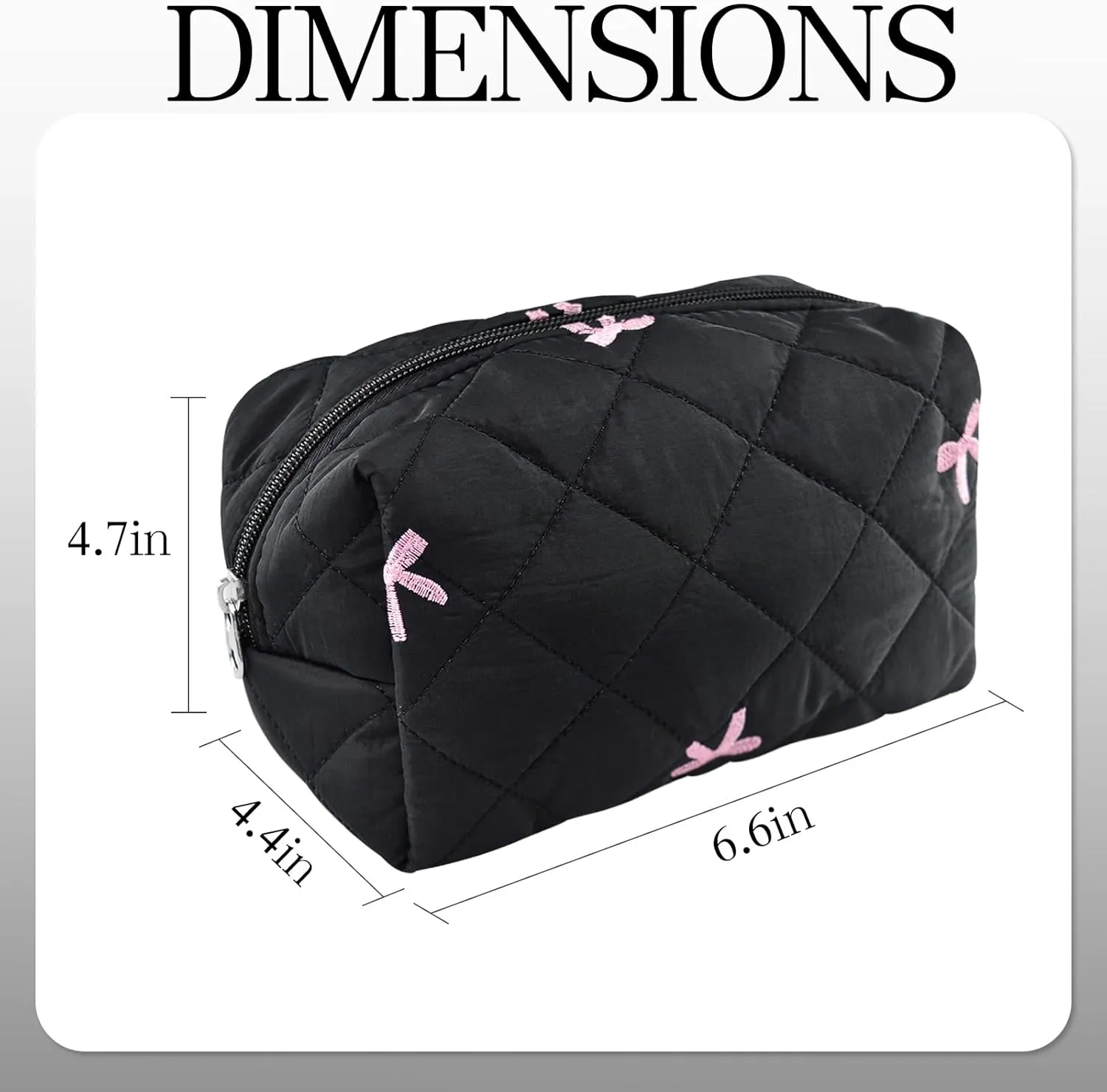 Cotton Quilted Makeup Bag Cute Floral Make up Bag Puffy Coquette Makeup pouch Aesthetic Cute Travel Toiletry Bag for Women Girls