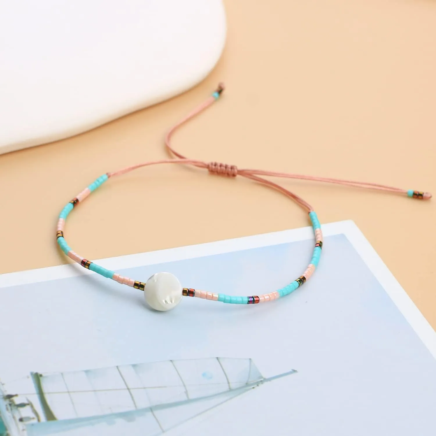 CQUAN CHI Versatile Round Circle Charm Rainbow Miyuki Beaded Strand Bracelets Beach Handmade Friendship Gift For Women 32C