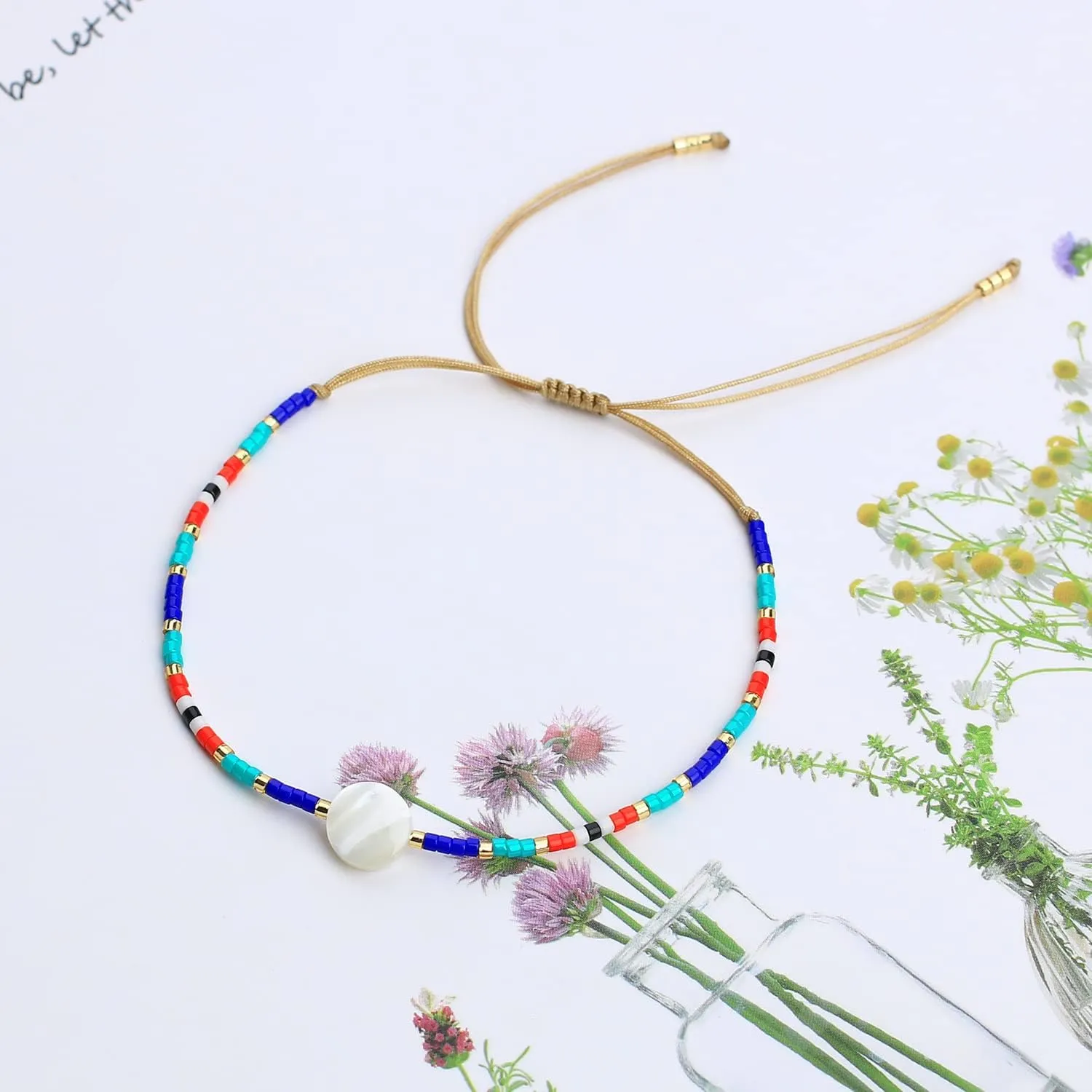 CQUAN CHI Versatile Round Circle Charm Rainbow Miyuki Beaded Strand Bracelets Beach Handmade Friendship Gift For Women 32D