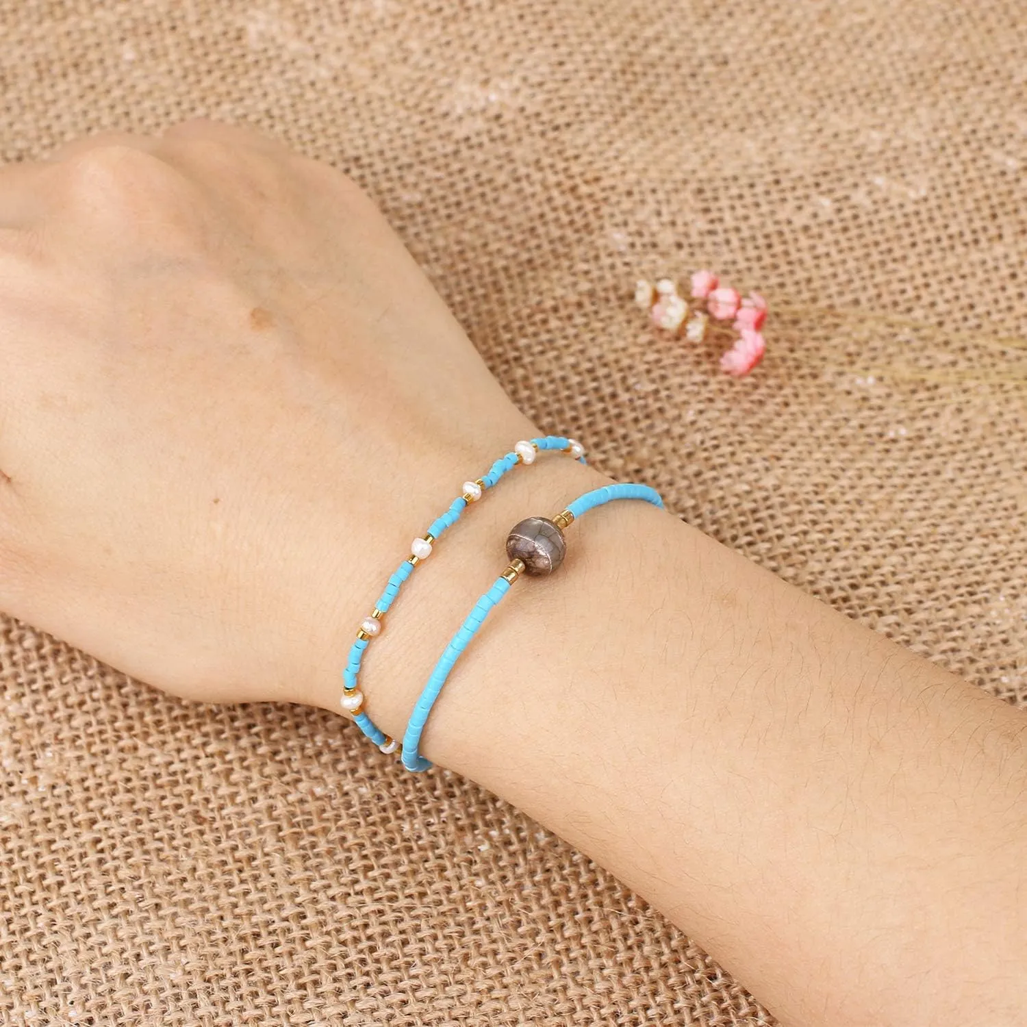 CQUAN CHI Women Charm Pearl Bracelets Friendship Miyuki Beads Beach Bracelets Jewelry