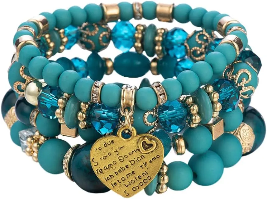 Crystal Frosted Beads Bracelets Korean Style Friendship Bracelets Multi-Layer Women's Gift
