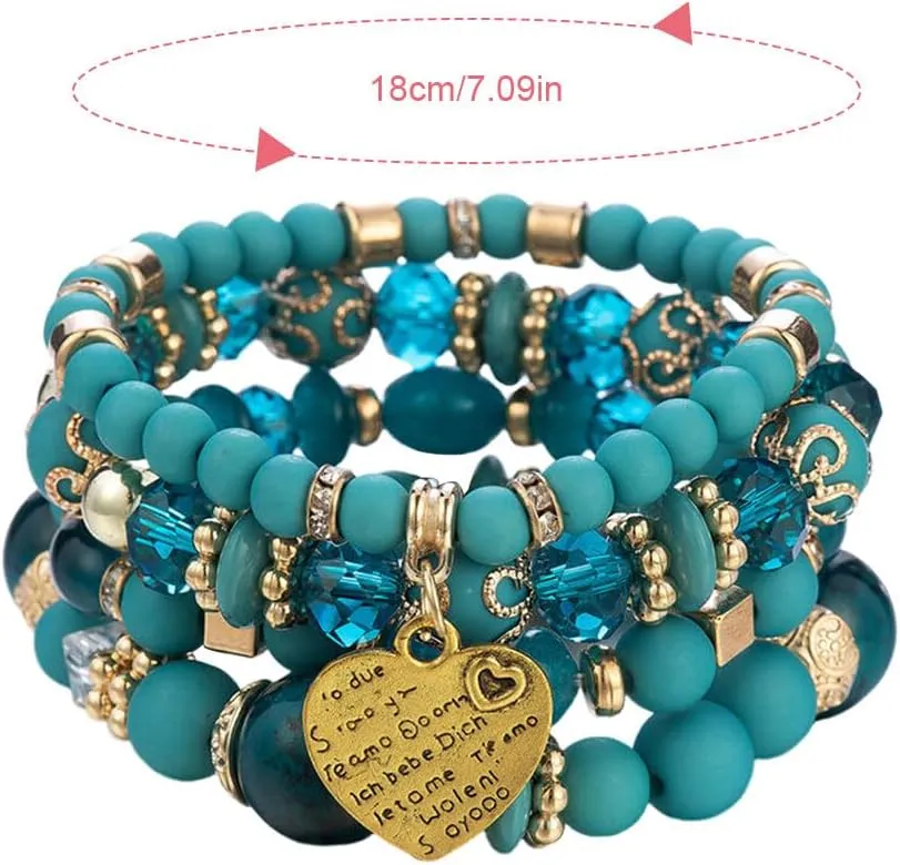 Crystal Frosted Beads Bracelets Korean Style Friendship Bracelets Multi-Layer Women's Gift
