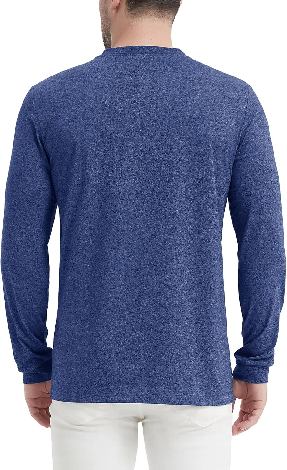 CRYSULLY Men's Henley Shirts Cotton Long Sleeve T-Shirts 3 Button Pocket Tops Lightweight Casual Basic Tee