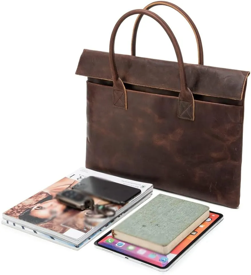CSCDD Handmade Men's Handbags Japanese And Korean Leather Handbags Business Cattle Leisure Briefcase
