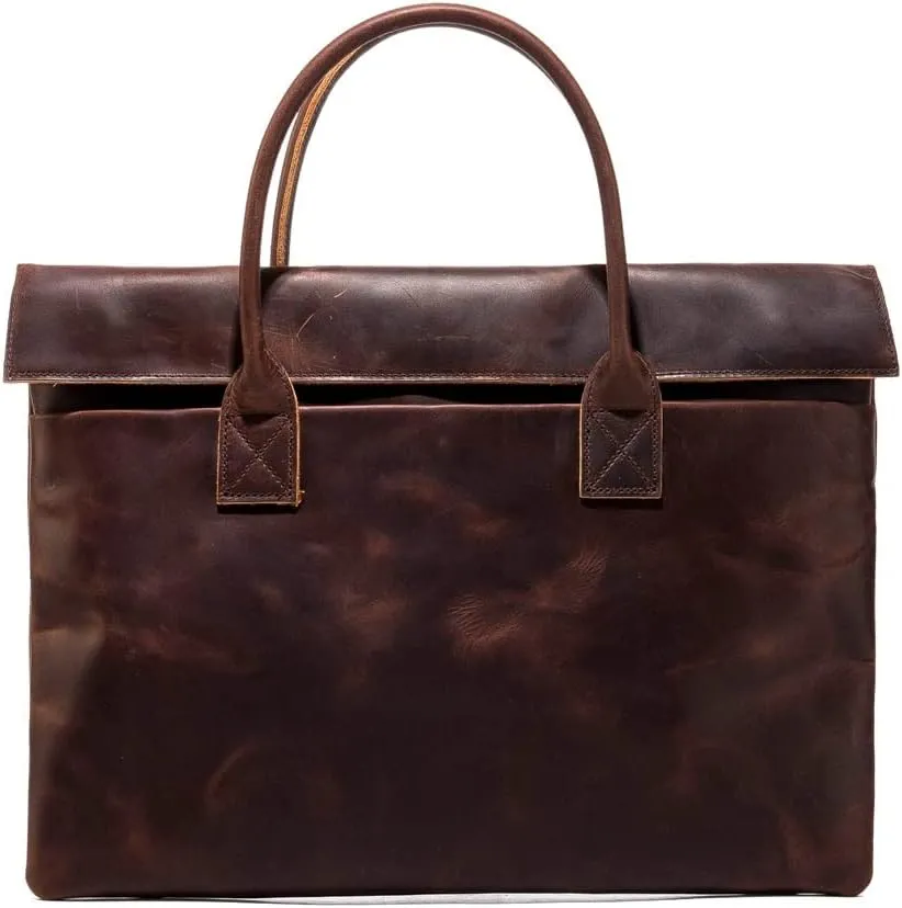 CSCDD Handmade Men's Handbags Japanese And Korean Leather Handbags Business Cattle Leisure Briefcase