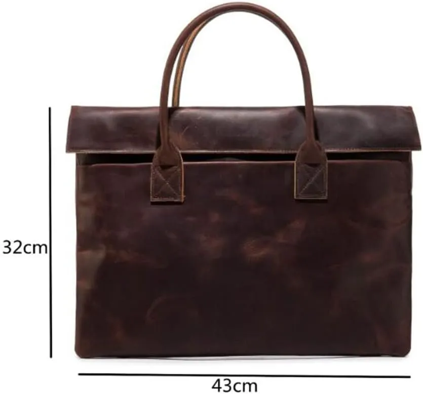CSCDD Handmade Men's Handbags Japanese And Korean Leather Handbags Business Cattle Leisure Briefcase
