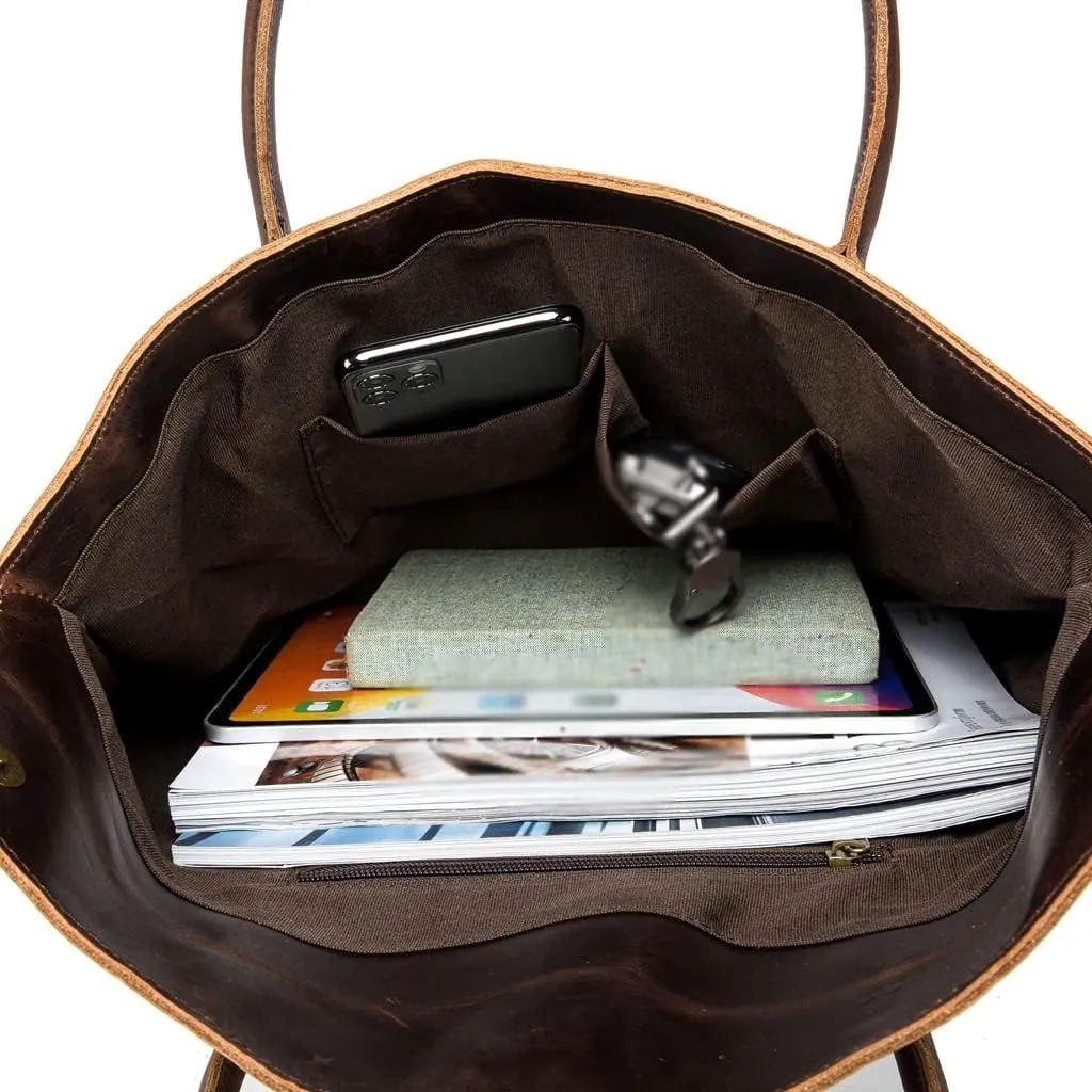 CSCDD Handmade Men's Handbags Japanese And Korean Leather Handbags Business Cattle Leisure Briefcase