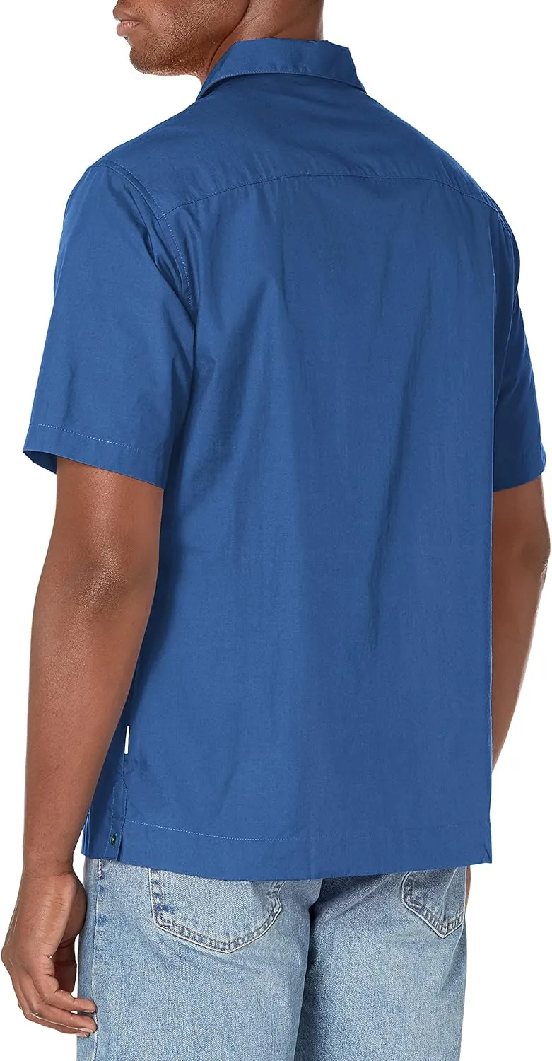 Cubavera Men's Authentic Embroidered Guayabera Shirt, Four Pockets, Camp Collar, Short-Sleeve Button-Down, Breathable Fabric