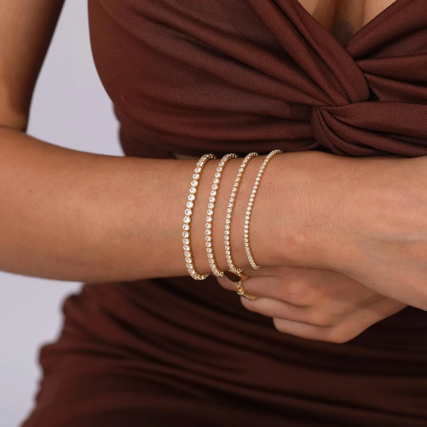 Dainty Adjustable Gold Bracelets for Women 14K Gold Plated Chain Stackable Bracelets Sets for Women