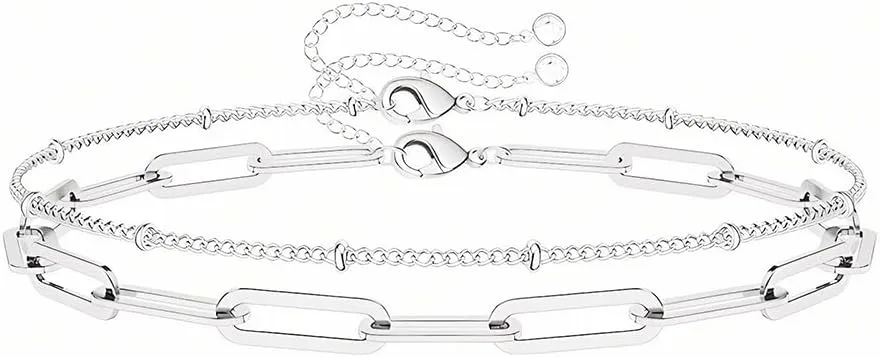 Dainty Gold Bracelets for Women, 14K Gold Filled Adjustable Layered Bracelet Cute Oval Chain Pearl Bar Turtle Gold Bracelets for Women Jewelry
