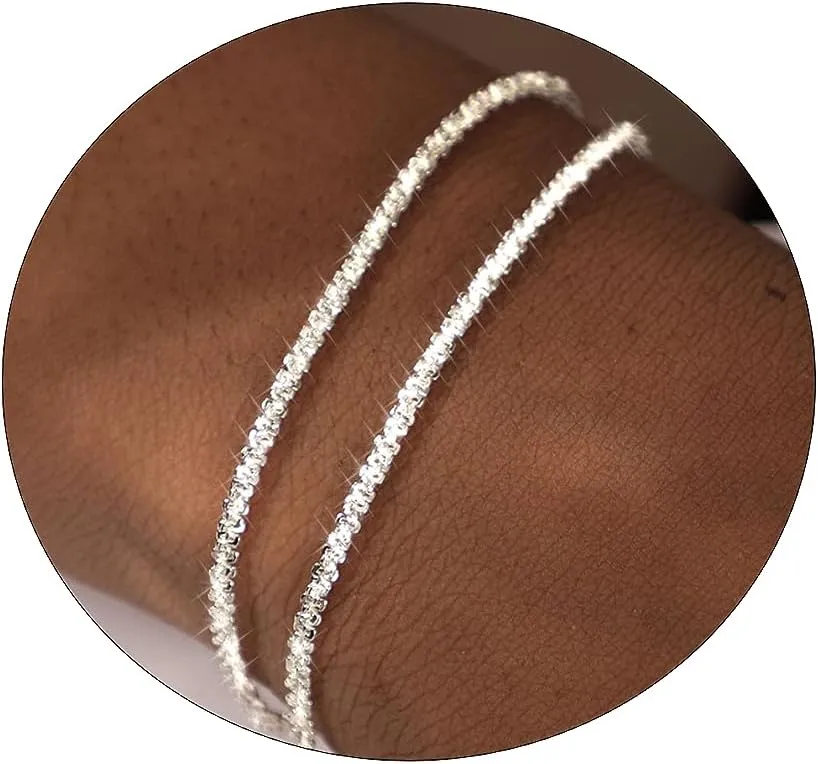 Dainty Gold Bracelets for Women 14k Gold Plated Layered Bracelets Paperclip Bracelets Delicate Satellite Bracelets Beads Bar Box Coins Lightweight Chain Bracelet for women Minimalist Jewelry Gift