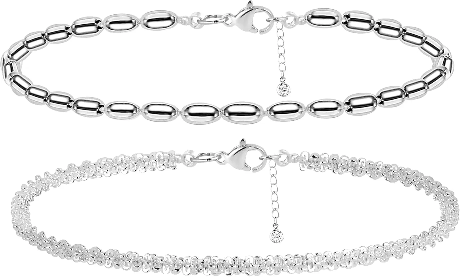Dainty Gold Bracelets for Women 14k Gold Plated Layered Bracelets Paperclip Bracelets Delicate Satellite Bracelets Beads Bar Box Coins Lightweight Chain Bracelet for women Minimalist Jewelry Gift