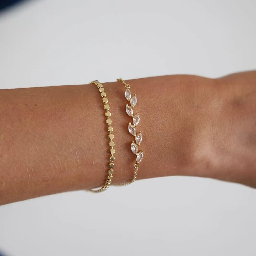 Dainty Gold Bracelets for Women 14k Gold Plated Layered Bracelets Paperclip Bracelets Delicate Satellite Bracelets Beads Bar Box Coins Lightweight Chain Bracelet for women Minimalist Jewelry Gift