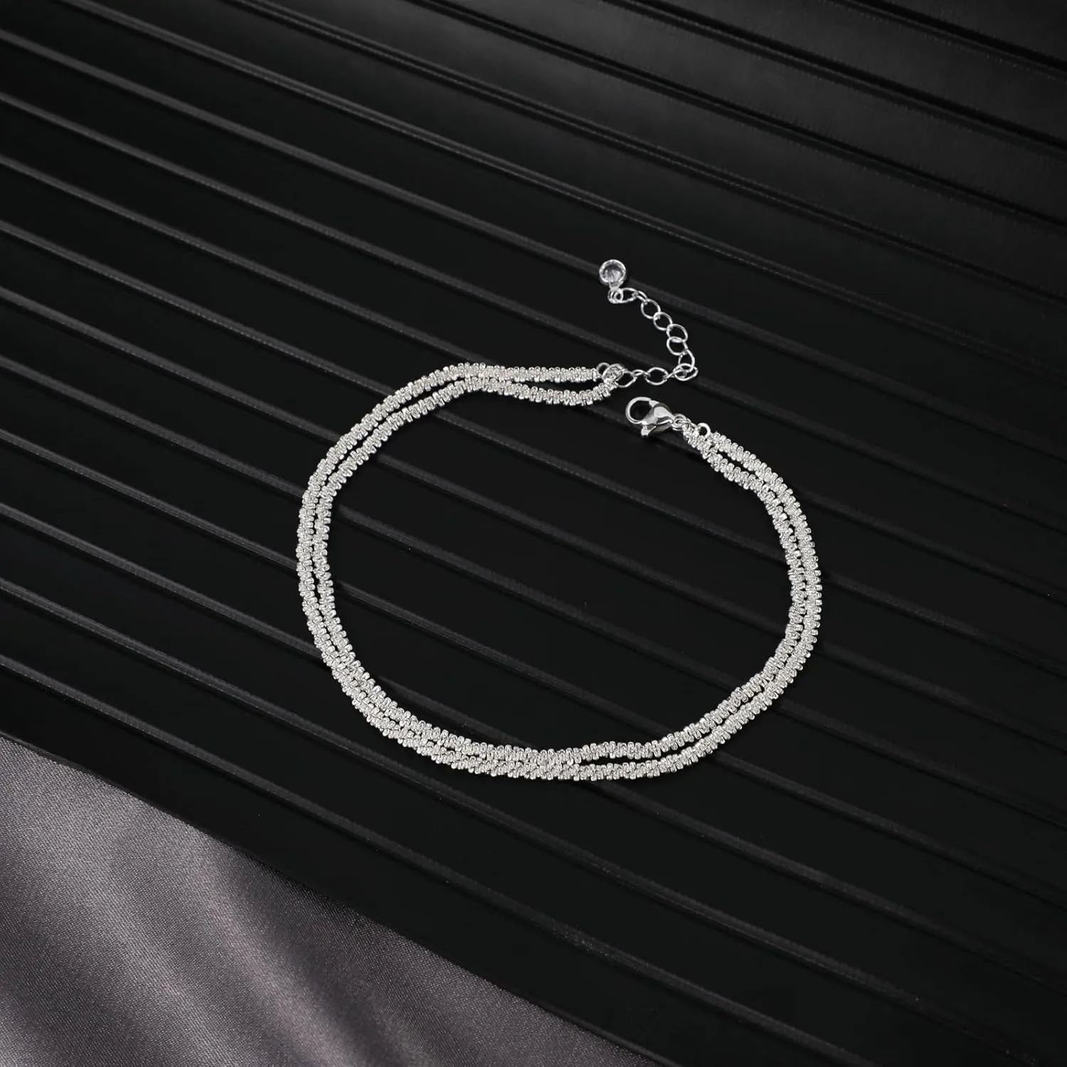 Dainty Gold Bracelets for Women 14k Gold Plated Layered Bracelets Paperclip Bracelets Delicate Satellite Bracelets Beads Bar Box Coins Lightweight Chain Bracelet for women Minimalist Jewelry Gift