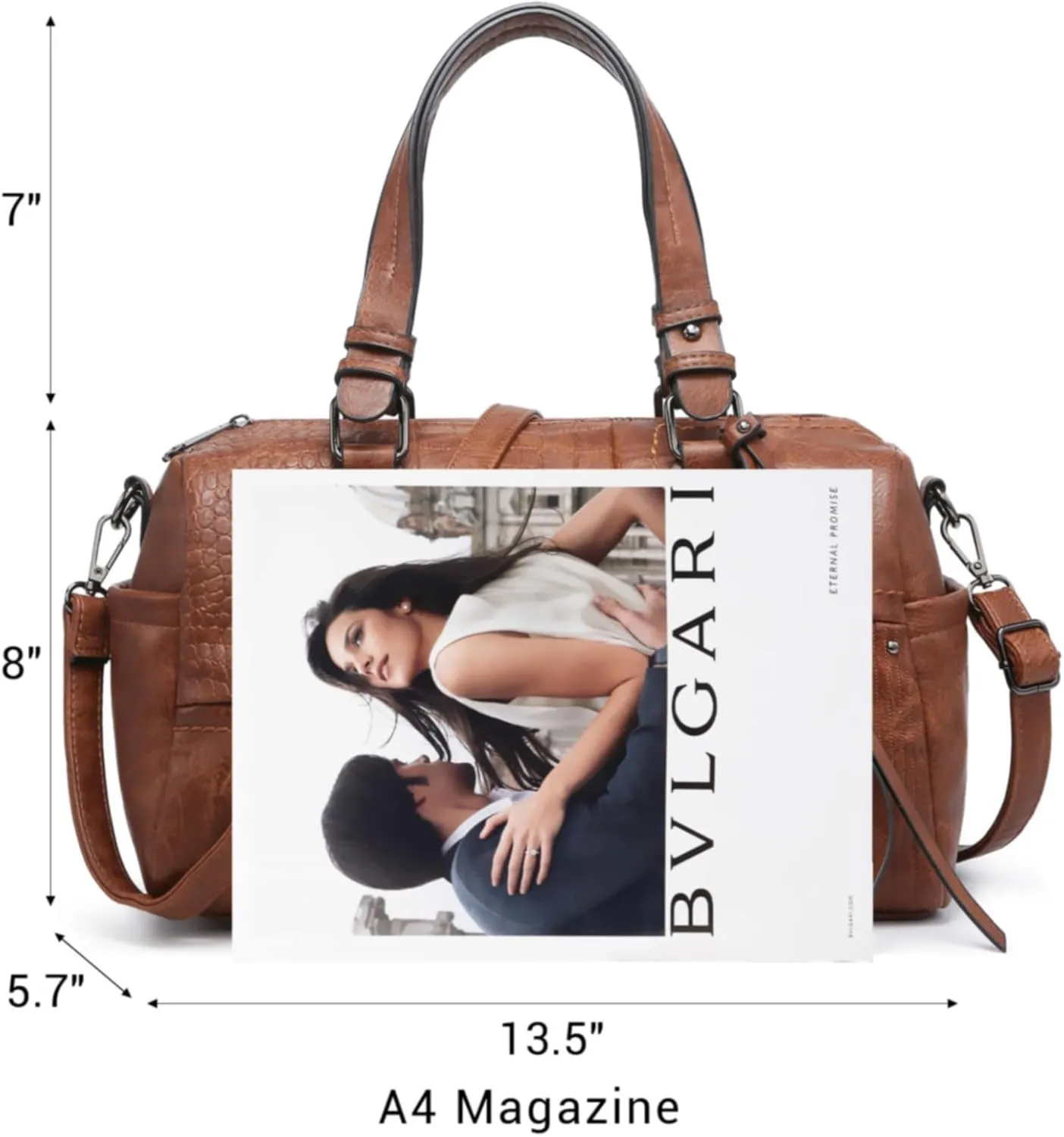 Dasein Women Soft Vegan Leather Barrel Bags Large Hobo Top Handle Work Totes Satchel Handbags Shoulder Purse