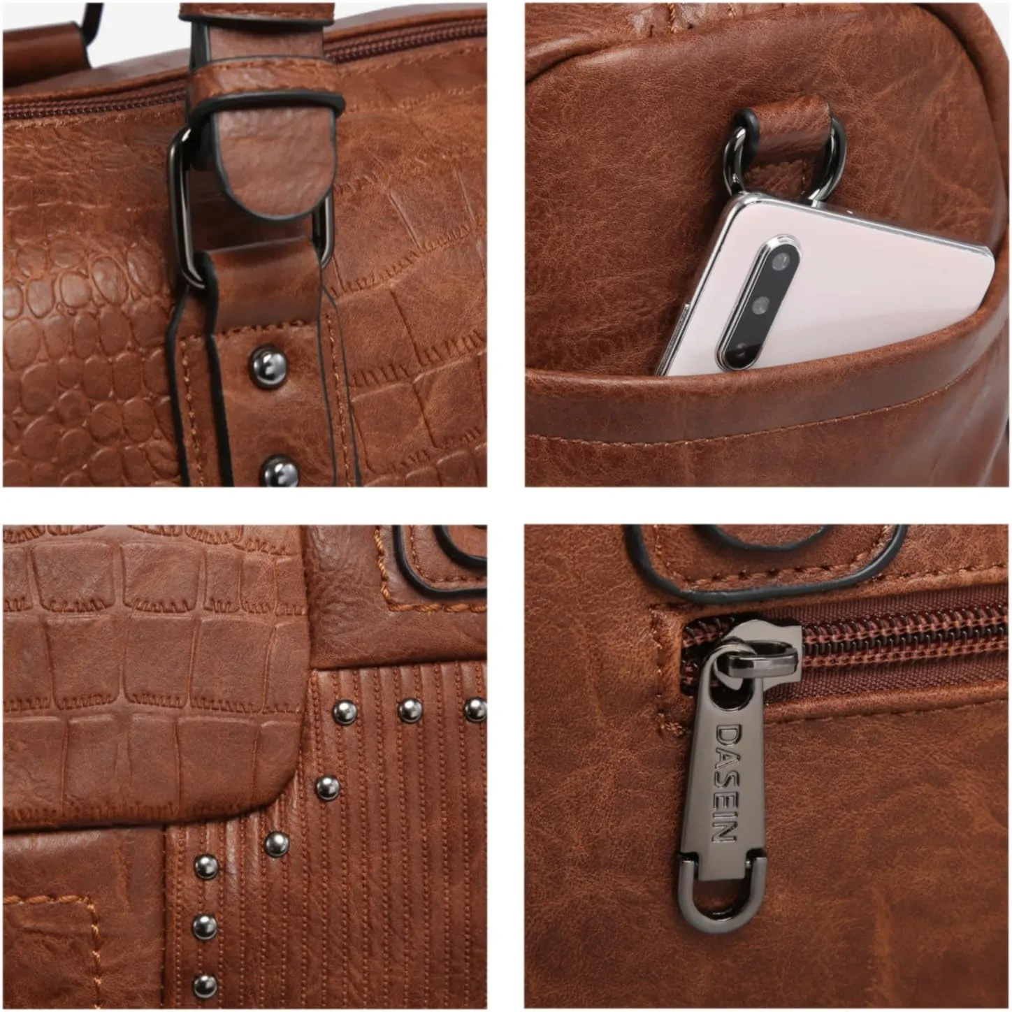 Dasein Women Soft Vegan Leather Barrel Bags Large Hobo Top Handle Work Totes Satchel Handbags Shoulder Purse
