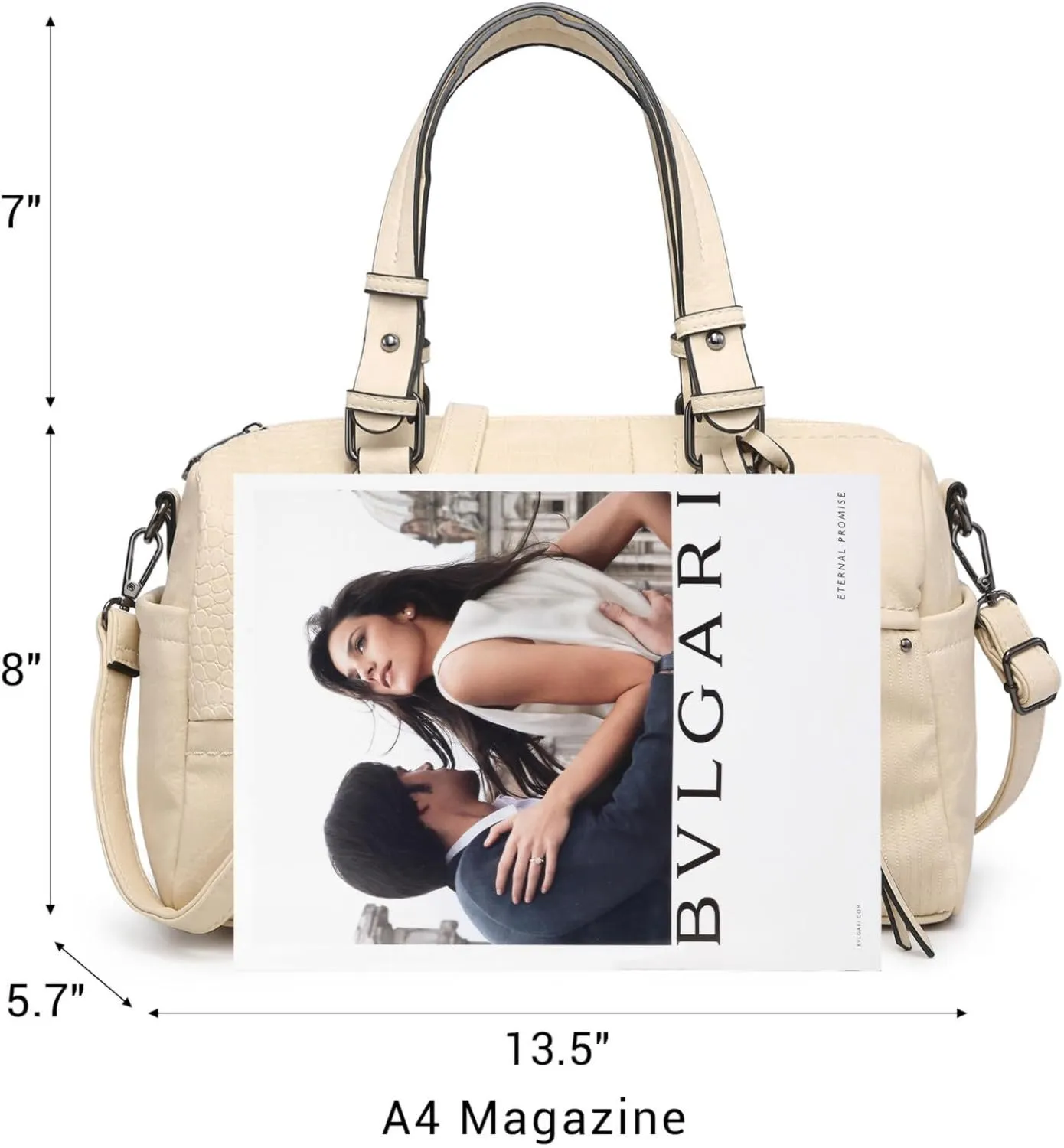 Dasein Women Soft Vegan Leather Barrel Bags Large Hobo Top Handle Work Totes Satchel Handbags Shoulder Purse