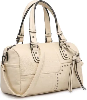 Dasein Women Soft Vegan Leather Barrel Bags Large Hobo Top Handle Work Totes Satchel Handbags Shoulder Purse