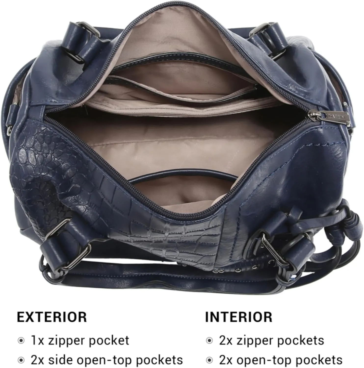 Dasein Women Soft Vegan Leather Barrel Bags Large Hobo Top Handle Work Totes Satchel Handbags Shoulder Purse