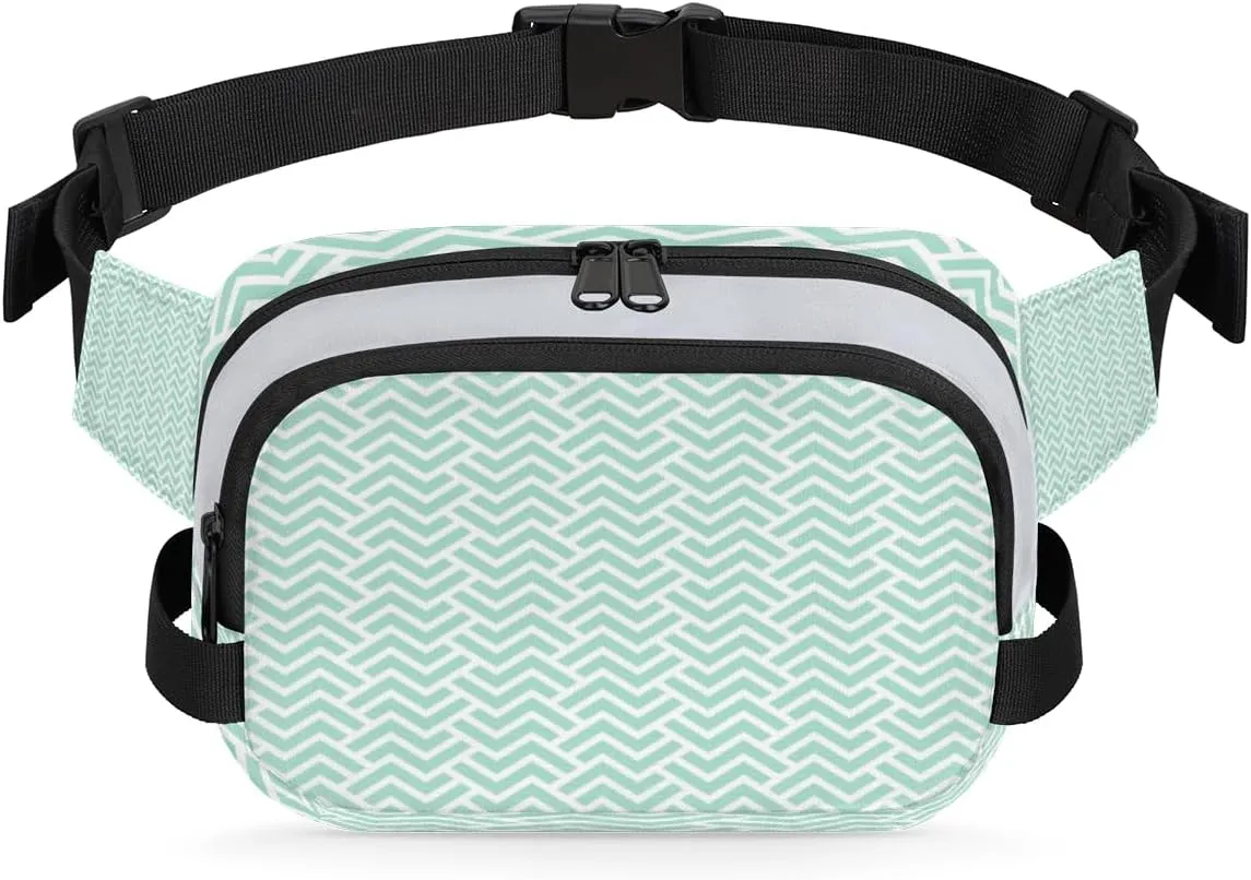 Designed Patten Charming Fanny Packs for Women Men Fashion Waist Packs Belt Bag Water-resistant Crossbody Bag Turquoise Waist Pouch Waist Pack Hip Bum Bag for Hiking Casual Travel Cycling