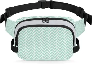 Designed Patten Charming Fanny Packs for Women Men Fashion Waist Packs Belt Bag Water-resistant Crossbody Bag Turquoise Waist Pouch Waist Pack Hip Bum Bag for Hiking Casual Travel Cycling