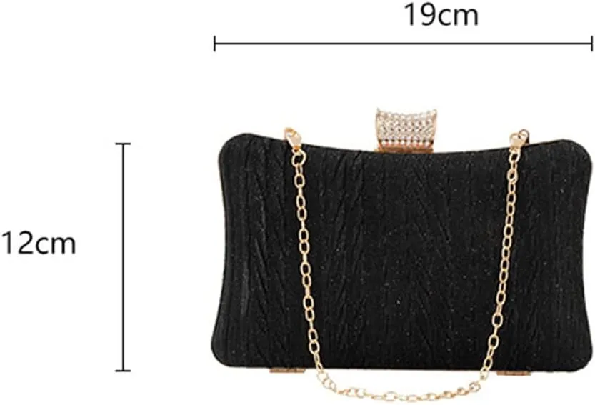 Diamonds Metal Chain Handbags Rhinestones Sequin Party Wedding Evening Clutch Bag