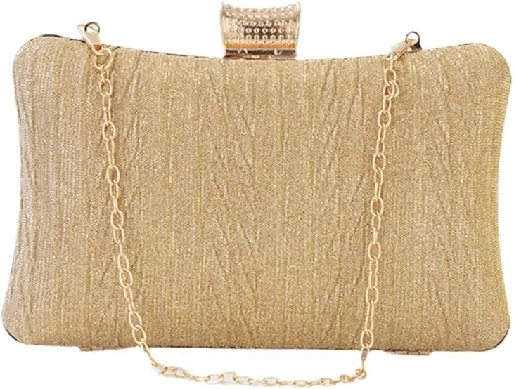 Diamonds Metal Chain Handbags Rhinestones Sequin Party Wedding Evening Clutch Bag