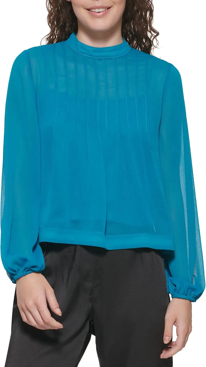 DKNY Women's Effortless Long Sleeve Cropped Sportswear Top