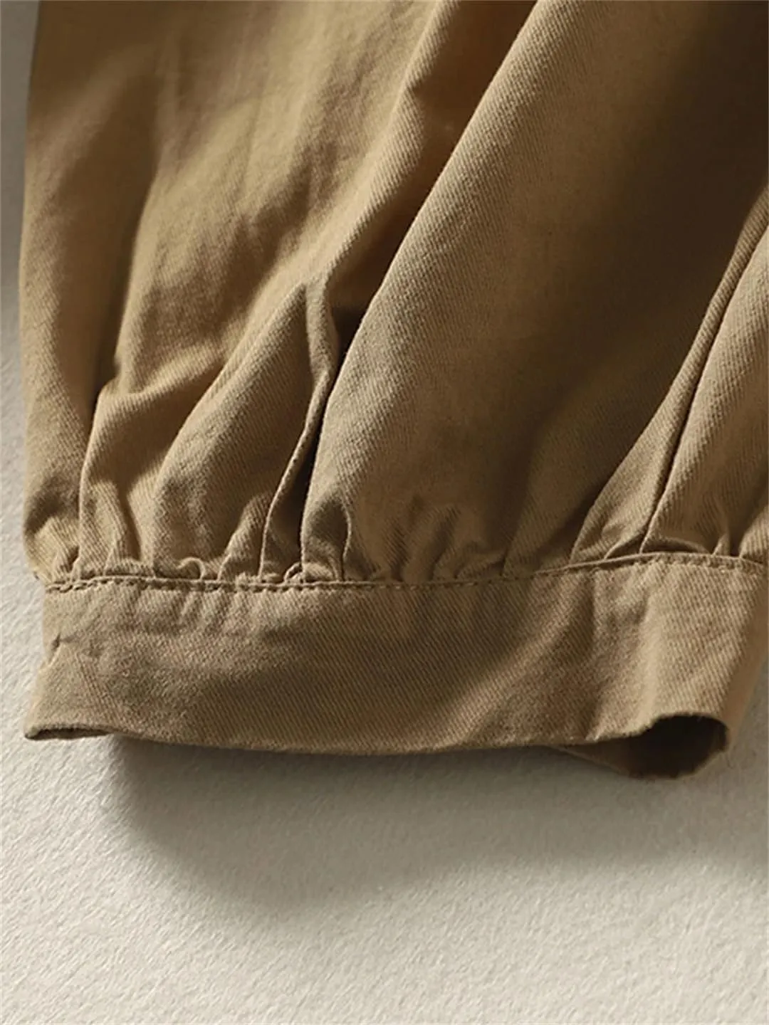 Dndrdhfb Women's Elastic Waist Wide Leg Pants Casual Pocket Pants Solid Color Harem Pants