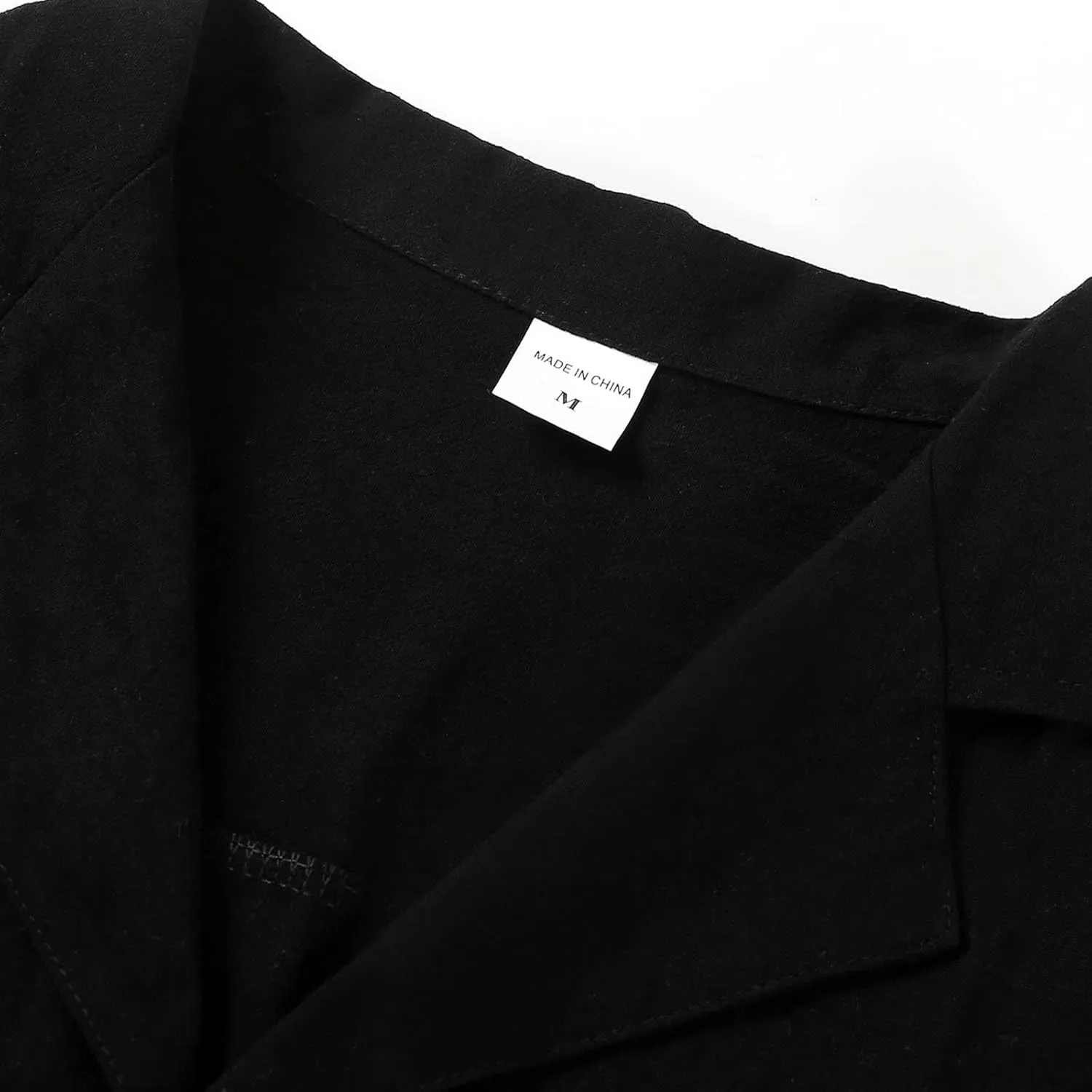 Dress Shirts for Men Wrinkle Free Cotton Linen Beach Shirts Bowling Shirts Black Button Down Shirt Men