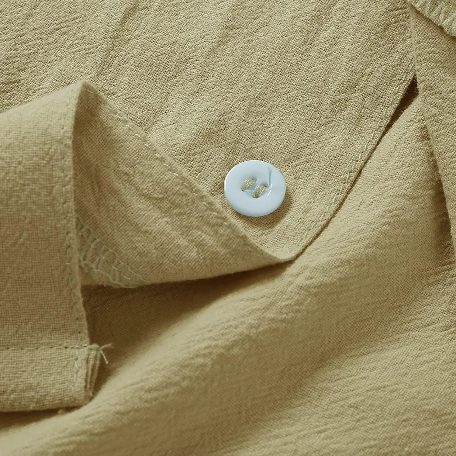 Dress Shirts for Men Wrinkle Free Cotton Linen Beach Shirts Bowling Shirts Black Button Down Shirt Men