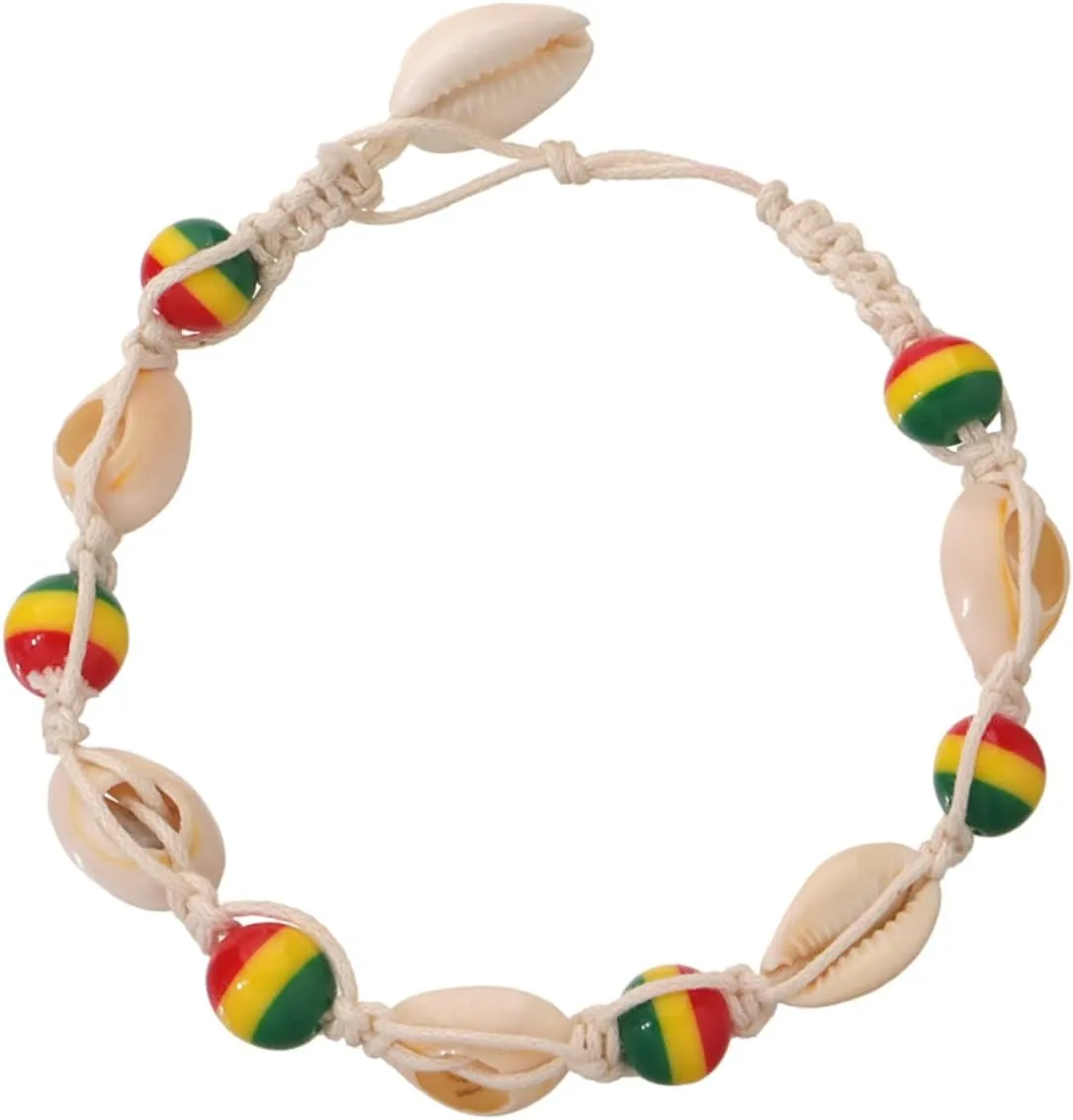 Elegant Wooden Bead Anklet Shell Ankle Chain Fashion Jewelry for Girlfriend Wife Colleague Beach Decor