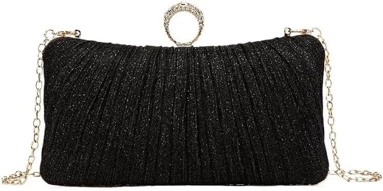 Fabric Art Pleats Evening Bag Women's Versatile Clutch Purses