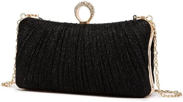 Fabric Art Pleats Evening Bag Women's Versatile Clutch Purses