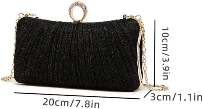 Fabric Art Pleats Evening Bag Women's Versatile Clutch Purses