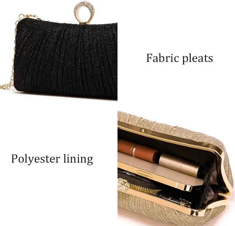 Fabric Art Pleats Evening Bag Women's Versatile Clutch Purses