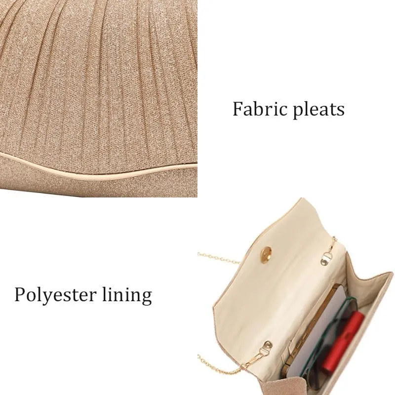 Fabric Pleats Evening Bag Women's Versatile Clutch Purses