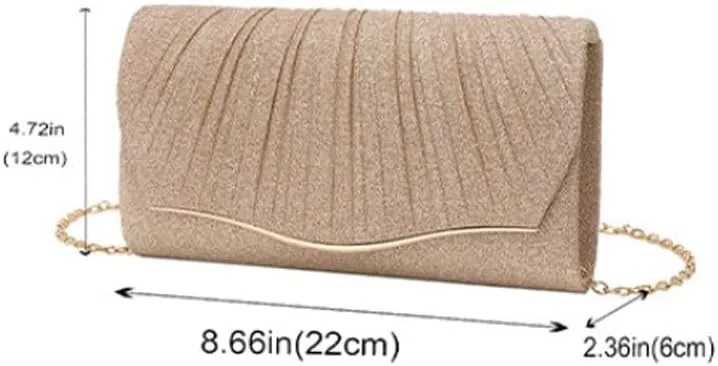 Fabric Pleats Evening Bag Women's Versatile Clutch Purses
