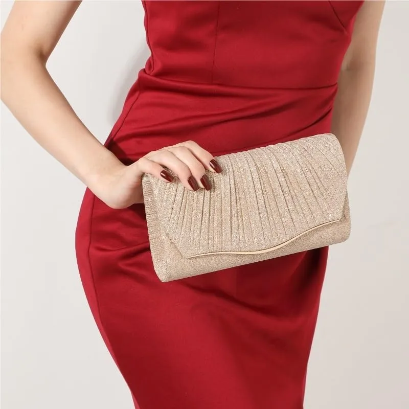 Fabric Pleats Evening Bag Women's Versatile Clutch Purses