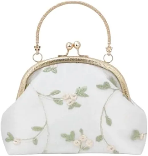 Fabric White Print Evening Bag French Versatile Clutch Purses