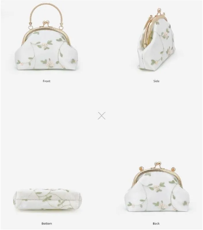 Fabric White Print Evening Bag French Versatile Clutch Purses