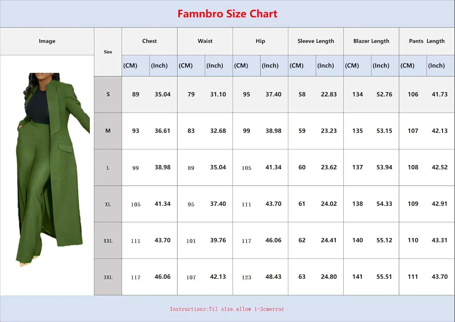 Famnbro Womens Suits 2 Piece Set Long Blazers Jacket Lapel and Straight Leg Pants Business Outfits