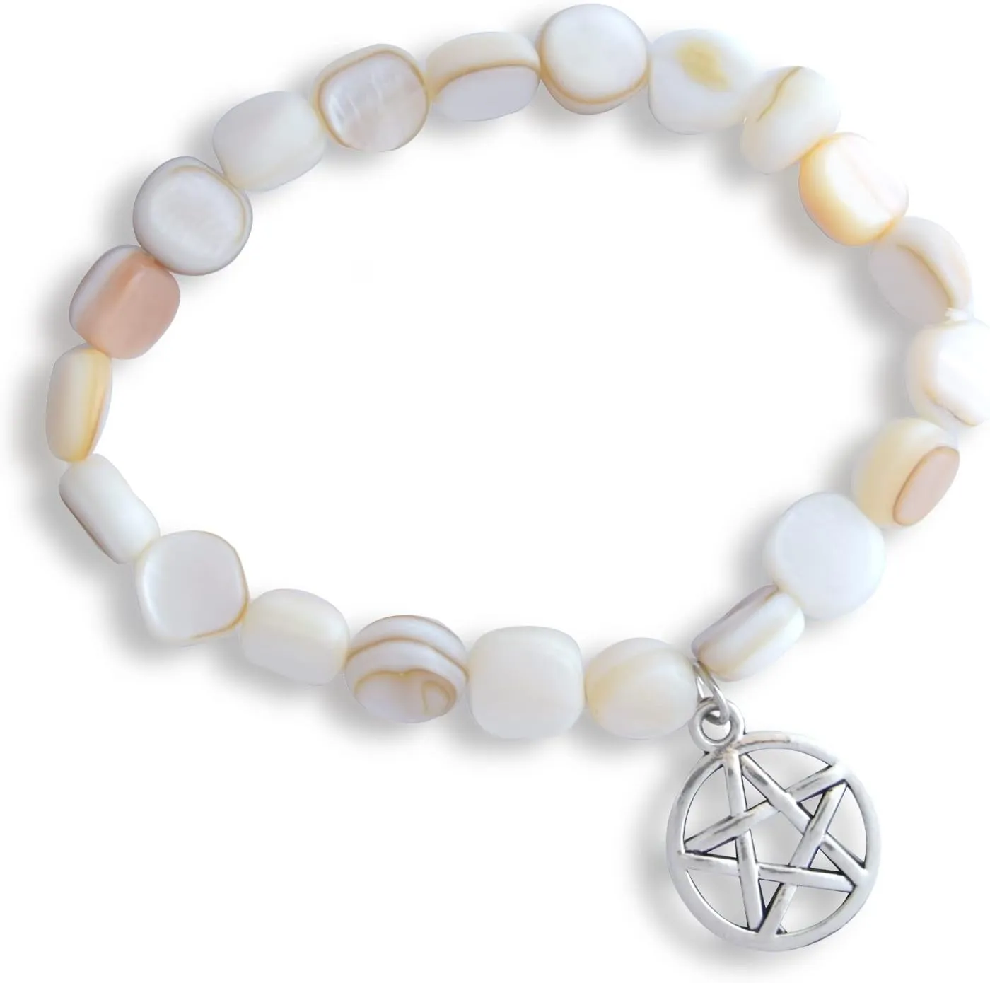 Fashion Shell Bead Bracelet Charm White Handmade Elastic Jewelry for Women