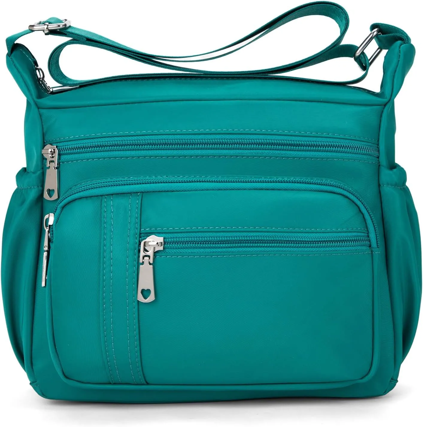 F.FETIVIN Women Floral Shoulder Handbag Roomy Multiple Pockets Bag Ladies Crossbody Lightweight Nylon Travel Purses