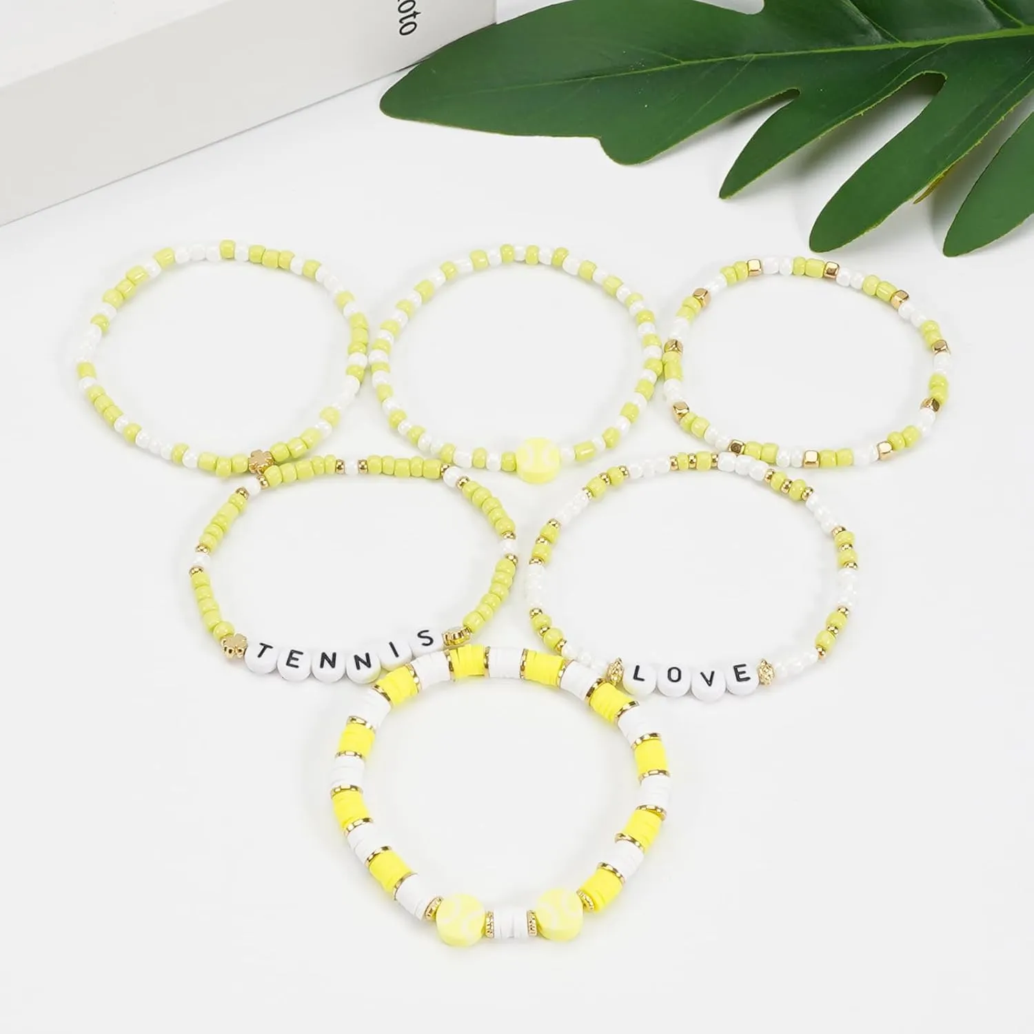 Football Baseball Soccer Beaded Bracelets for Women Stackable Game Day Sports Theme Bracelet