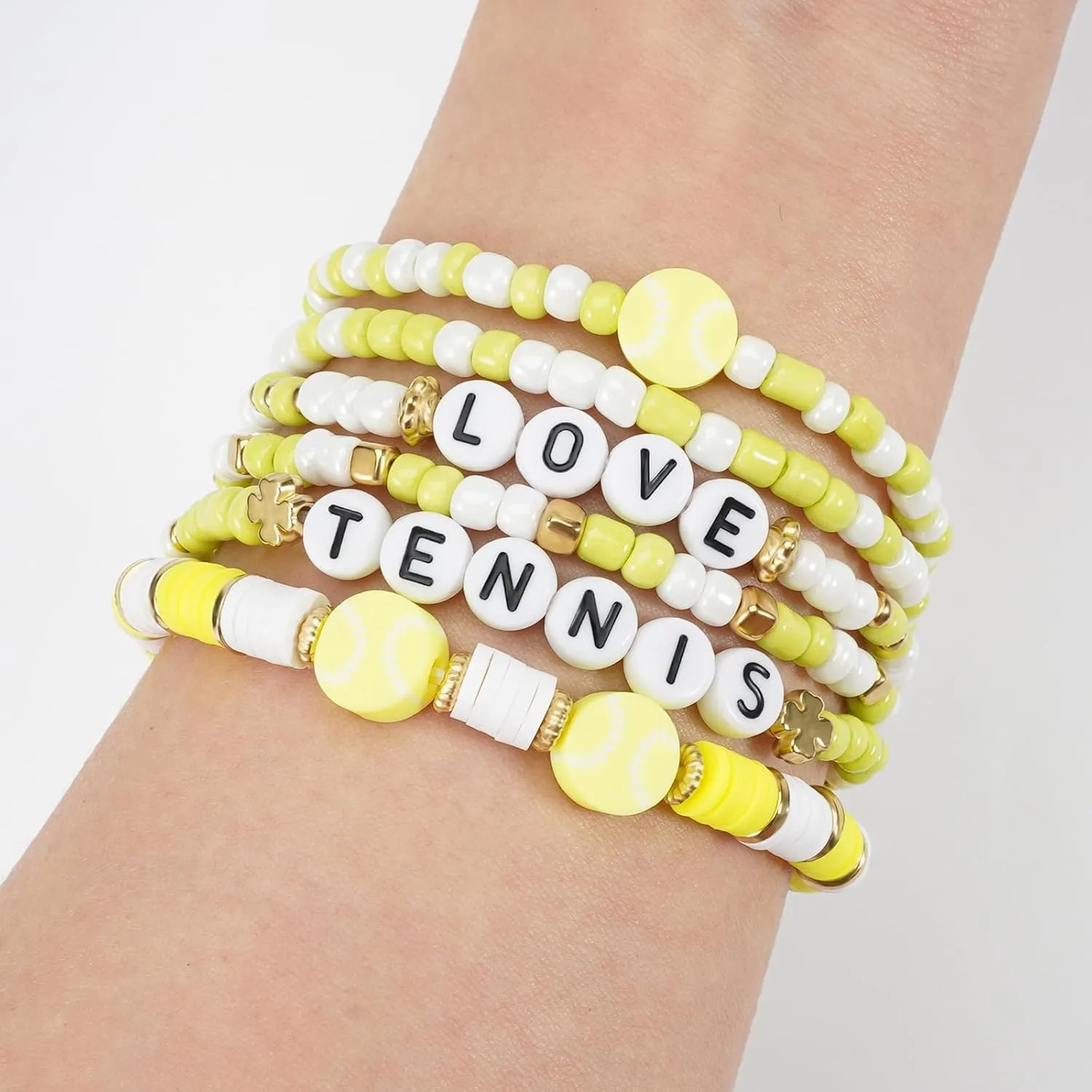 Football Baseball Soccer Beaded Bracelets for Women Stackable Game Day Sports Theme Bracelet