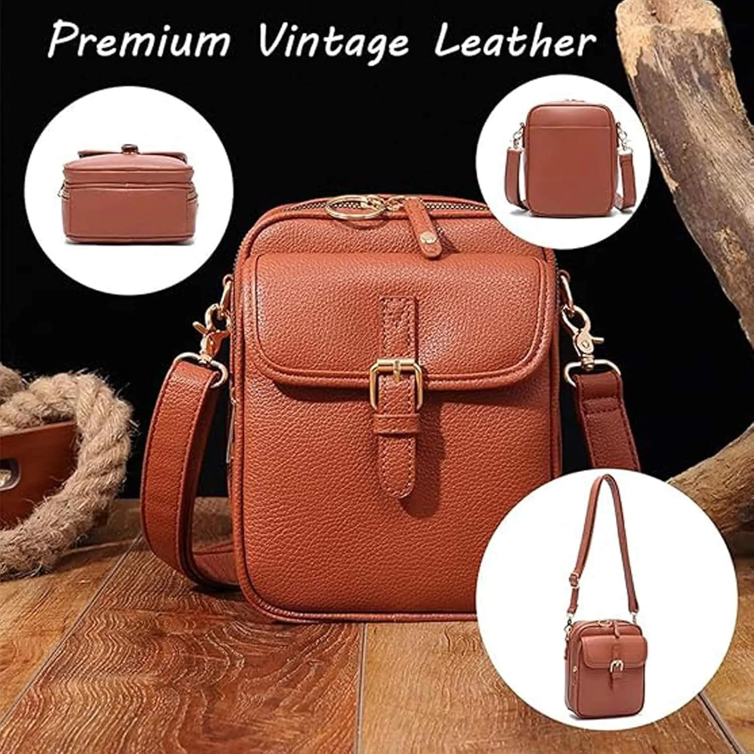 Forcipower Crossbody Leather Bag, Collaboraten1 Crossbody Leather Bag, Anti-Theft Vintage Shoulder Messenger Bags
