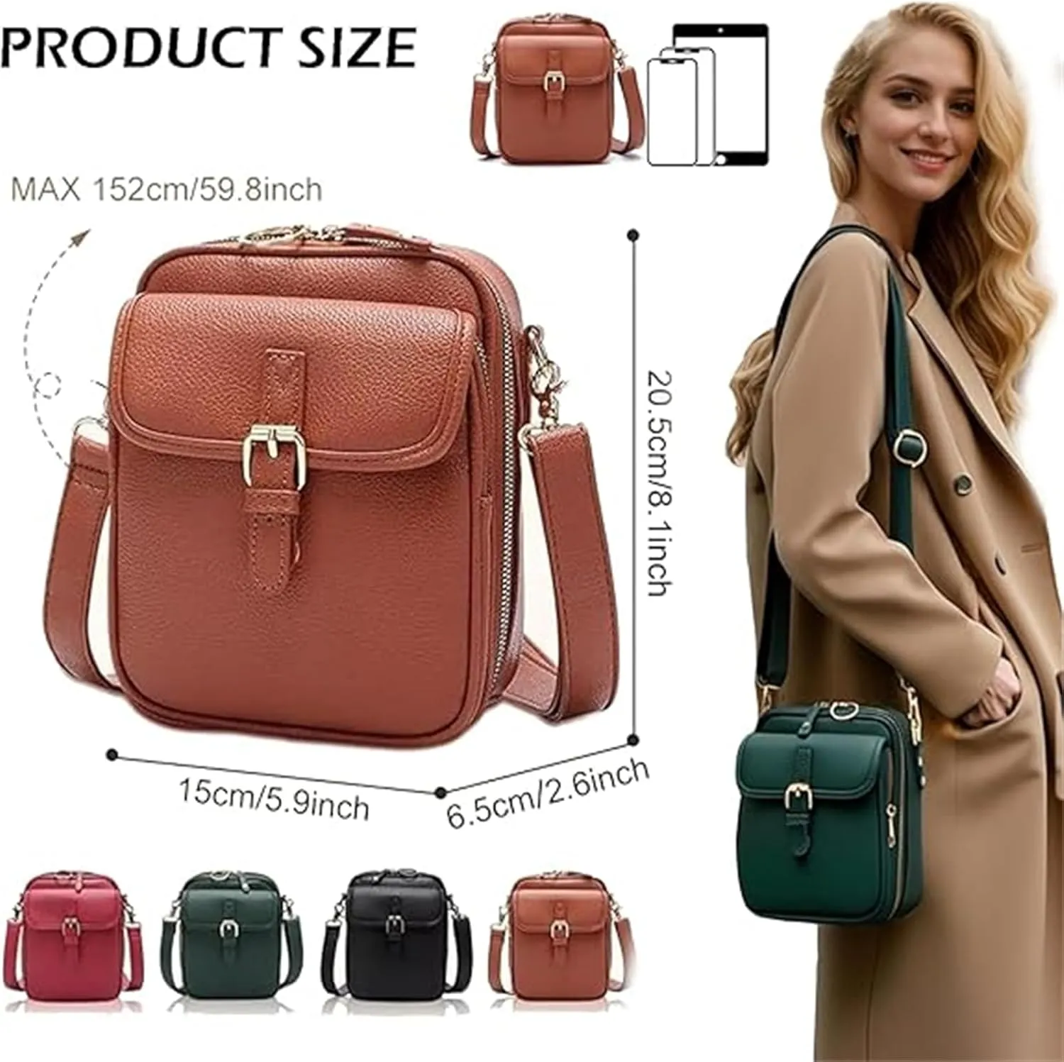 Forcipower Crossbody Leather Bag, Collaboraten1 Crossbody Leather Bag, Anti-Theft Vintage Shoulder Messenger Bags